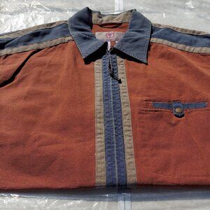The Territory Ahead Jacket Size M Color Brik-Red / Blue Zip Canvas Sun Faded
